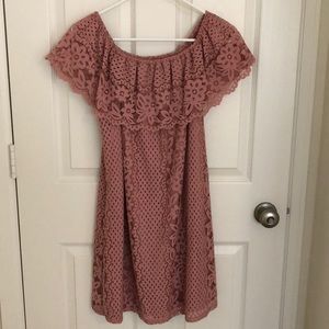 Pink lace dress